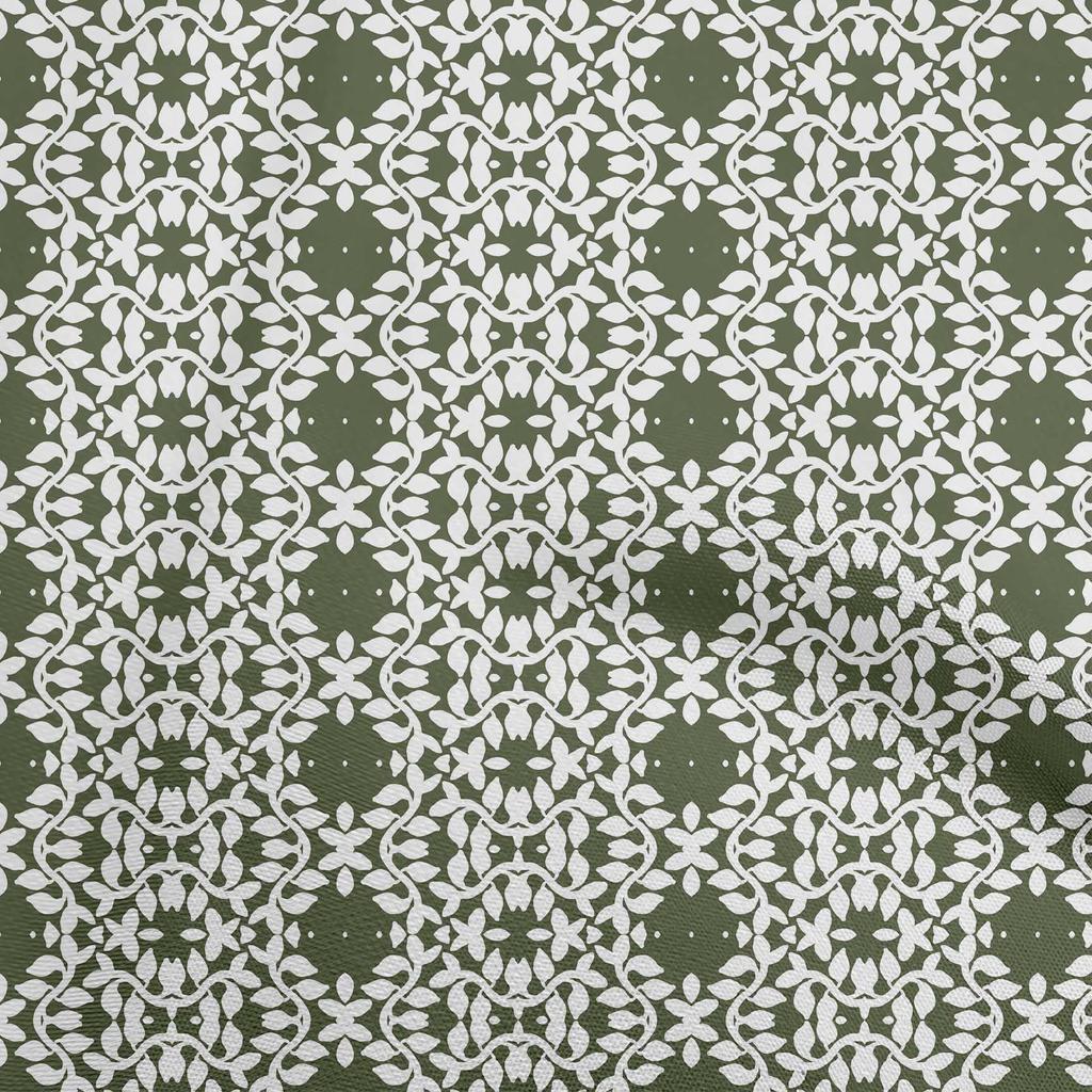 oneOone Cotton Poplin Black Fabric Asian Floral Block Sewing Material Print Fabric By The Yard 42 Inch