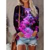Summer Women's 3D Printed Long Sleeve T-Shirt Fashion Versatile Breathable Trend Casual
