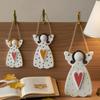 A Top Quality DIY Faceless Angel Silicone Mold Christmas Tree Hanging Ornament Plaster Concrete Resin Mould Heart Dot Texture