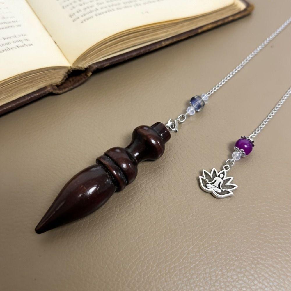 Dowsing Wooden Pendulum Wooden Reiki Spiritual Pendulo Creative Gift Round Cone Pattern