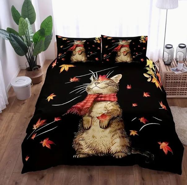 Bedding Three-Piece Set 3D Digital Printing Animal Cat And Dog Bed Sheet Quilt Cover