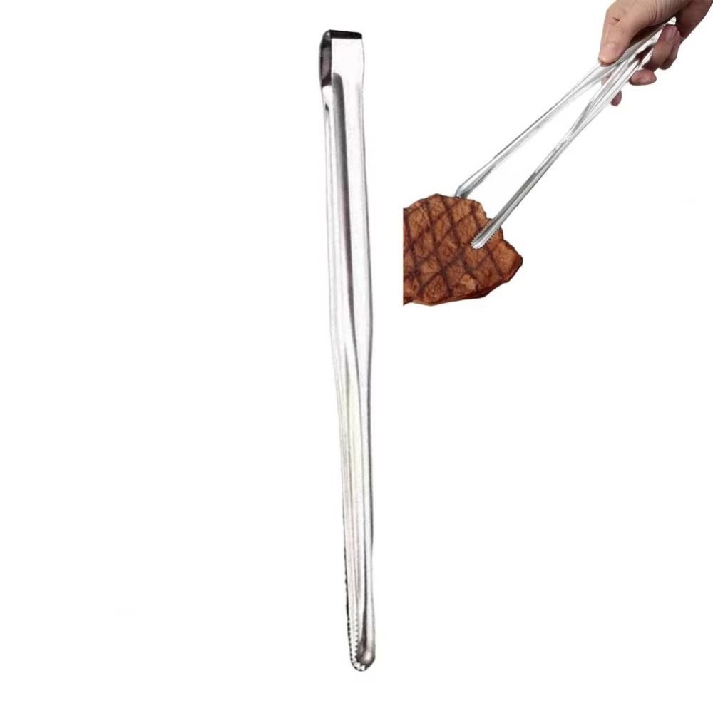 3pcs 304 Stainless Steel Barbecue Tongs Non-Stick Heat Resistant Steak Tongs Non-slip Corrosion-resistant Food Tongs