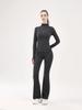 Women's No-Mesh Yoga Suit: High Elasticity Stand Collar Jacket & High-Waisted Flare Pants