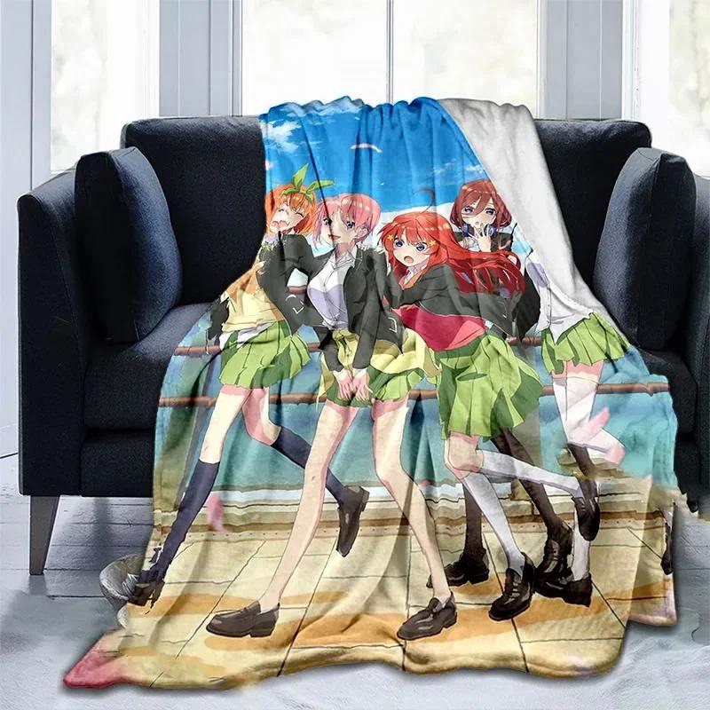 The Quintessential Quintuplets Nakano Ichika Miku Yotsuba Anime HD Print Anime Blanket Flannel Family Blanket Throw Blanket