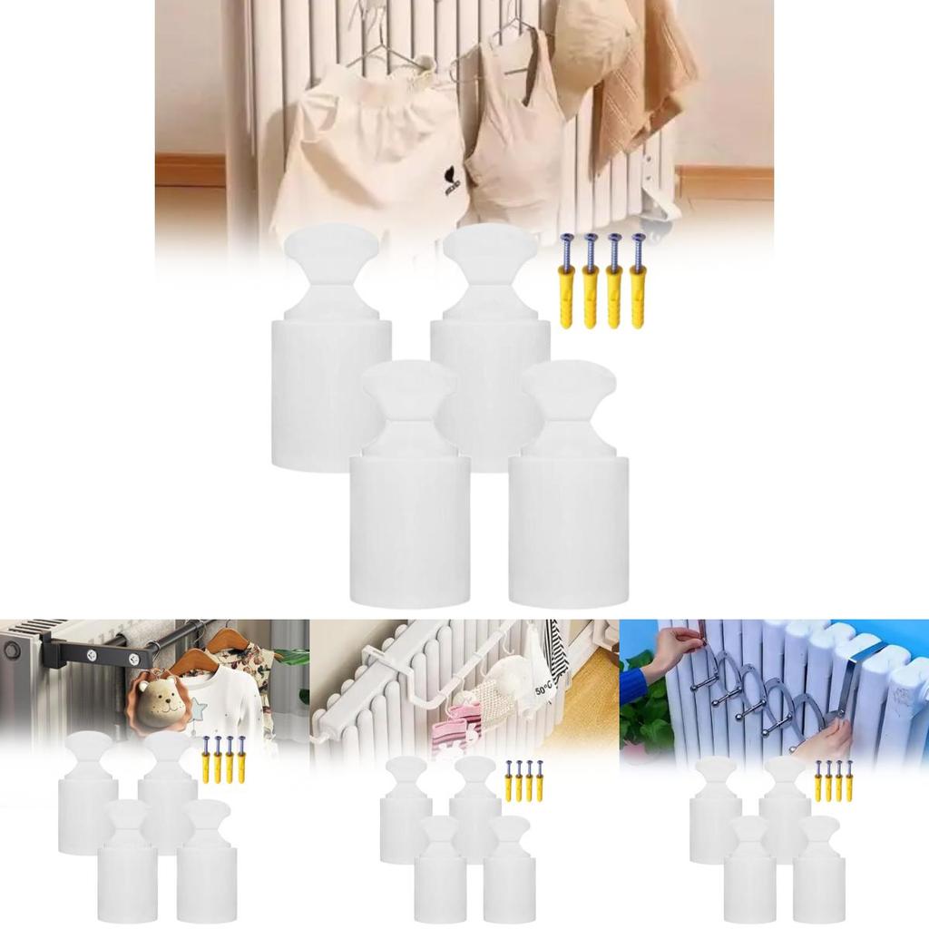 Universal Bathroom Radiator Hook Brackets With Screws For Small Basket Mounting Accessories