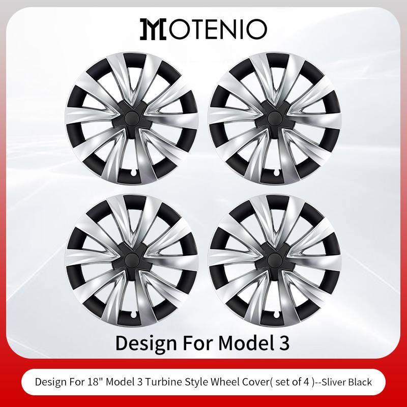 4PCS Model 3 (2017-2023) 18 Inch Wheel Cover Performance Replacement Hub Cap Automobile Full Rim Hub Cover Accessories For Tesla