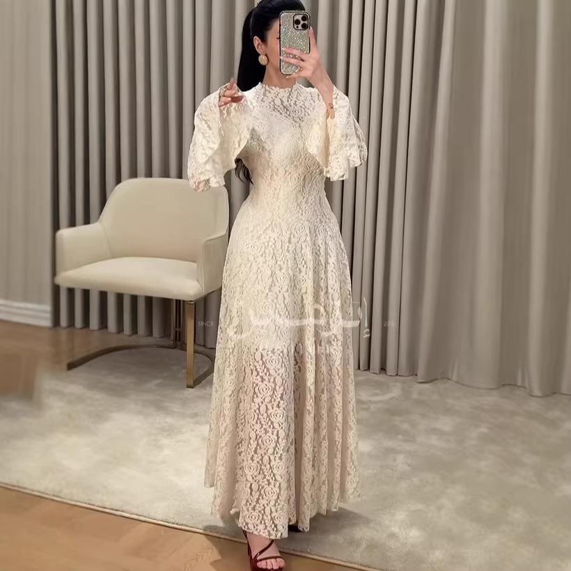 Spring European and American design sense new printing fashion temperament slim long-sleeved dress