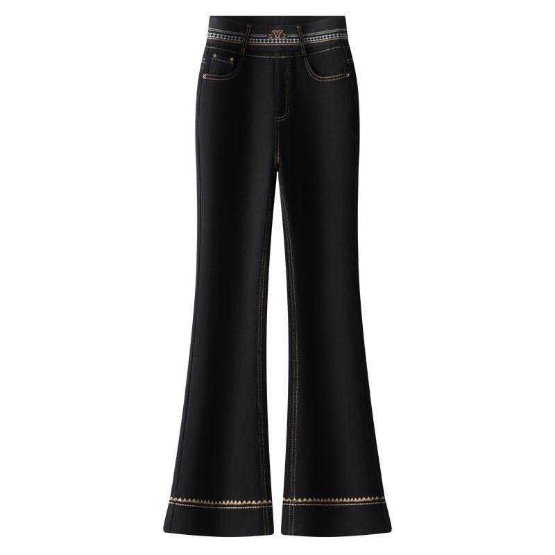 

Fashionable Slim Fit Micro-Flare Denim Pants for Women, High-Waisted Bell Bottoms - 2025 Autumn/Winter Collection. M /27 (95-105 jin)