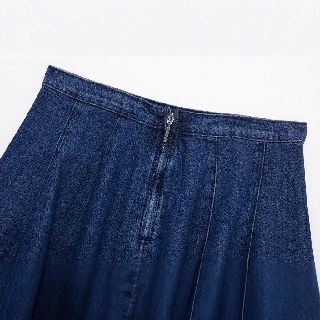 Europäische & Amerikanische Damenmode Sommer 2025: Denim-Minirock mit Zierstichen