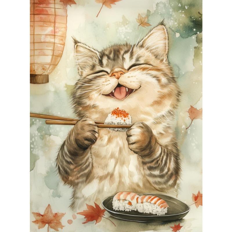 Japanese Sakura Onsen Sushi Animal Cat Portrait Retro Posters Prints Canvas Painting Wall Art Picture Living Room Home Decor