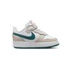 Nike Court Borough Abrasion Resistant Low Top Skateboard Shoes Gray White Green Infant And Toddler BQ5453-017