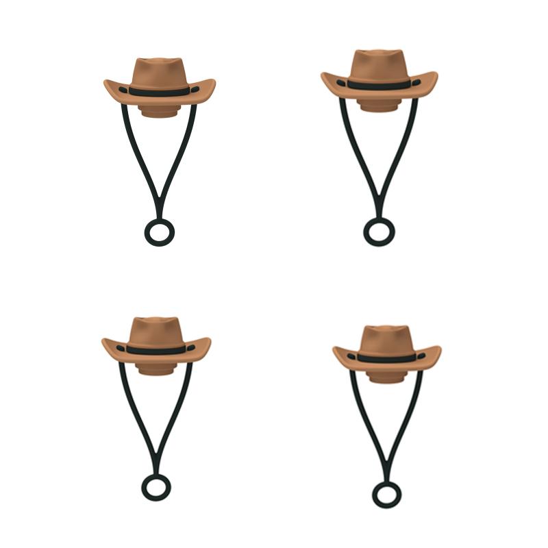 Silicone Cowboy Hat Straw Covers Cute Hat Shape Straw Topper Reusable Straw Tip Protector Cap Mug Accessories Gift Straw Cap