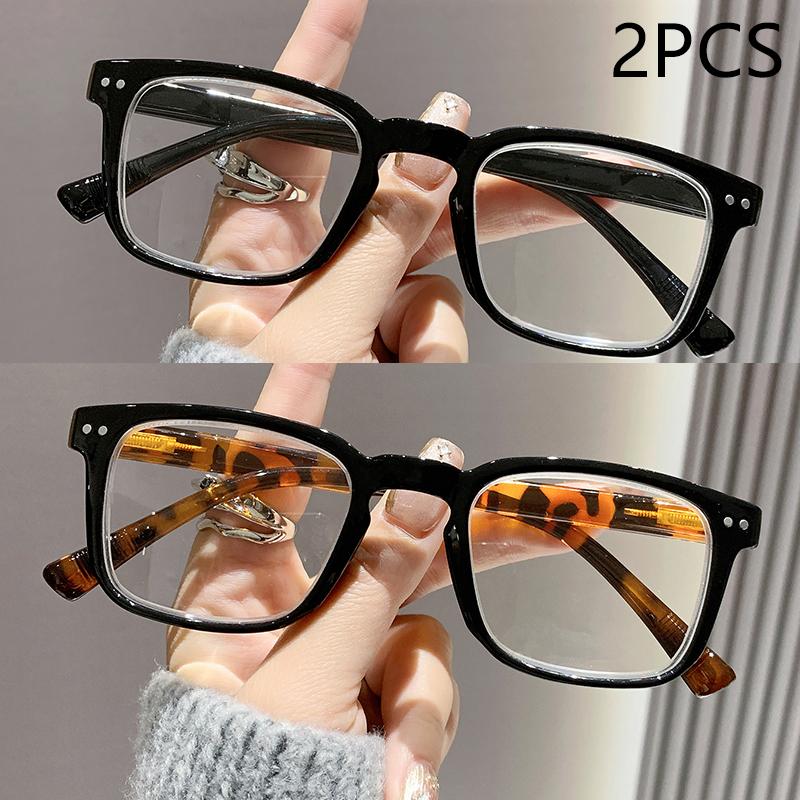 2/3PCS New Anti-blue Light Reading Glasses For Men And Women Square Frame Rice Nail High-end Classic Reading Glasses