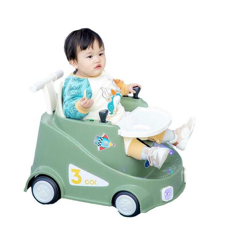Kids' Electric 4-Wheel Drift Car with Dining Tray: Forward, Backward, Rotate - Indoor Toy with Free Shipping