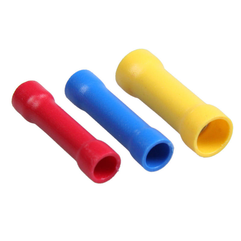 100Pcs Insulated Terminal Butt Connector Electrical Automotive Cable Wire Crimp