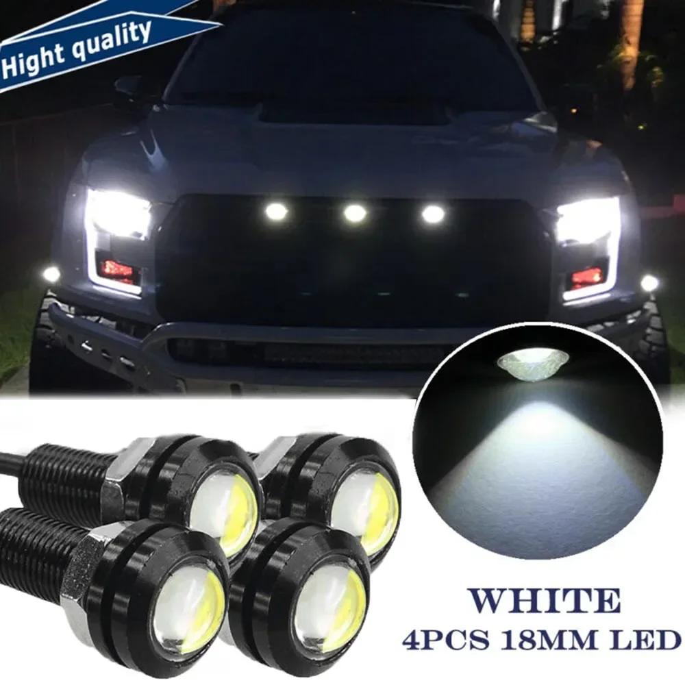 4Pcs Front Grille Lamps Car Bumper Grill Hood Lights Kit For Ford SVT Raptor Style LED White Grille Lighting Set