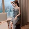 Hong Kong Style Denim Camisole Top & High-Waisted Skirt Two-Piece Set