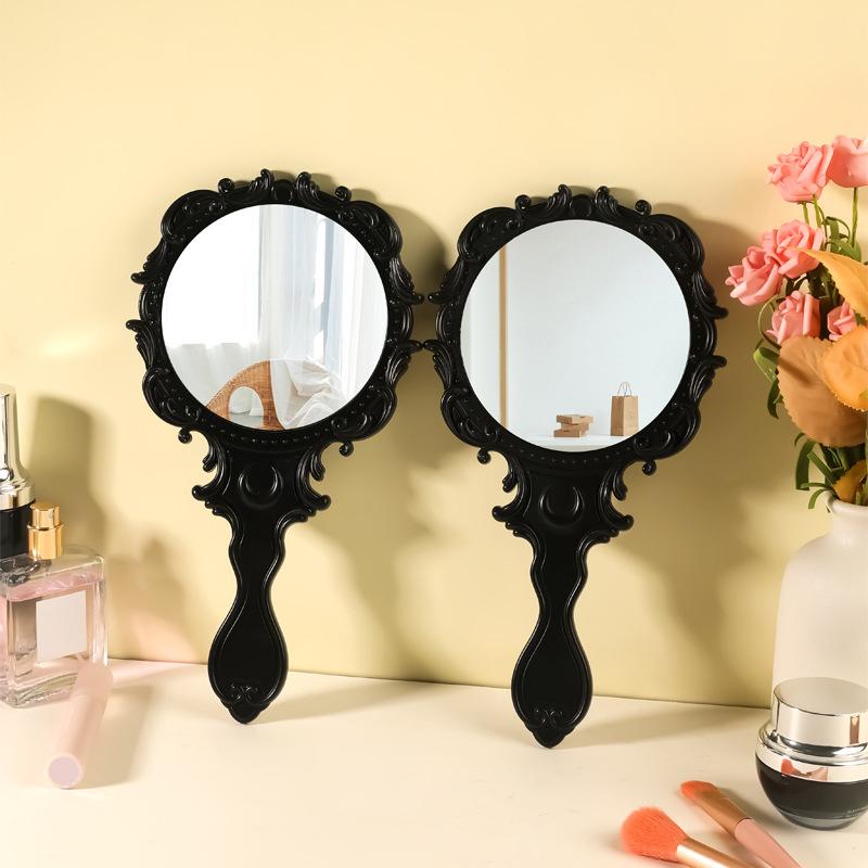 1 Adet Vintage Yuvarlak Şekilli El Aynası Kadın Kız Ayaklı Makyaj Tuvalet Masası Aynası Makyaj Aynası Makyaj Malzemeleri