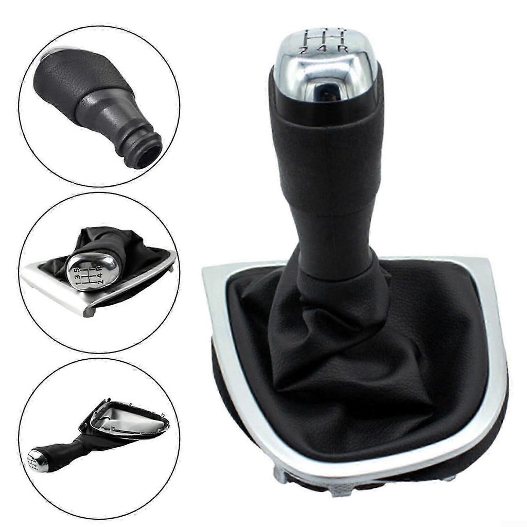 5 Speed PU Leather Gear Shift Knob for Renault Clio 4 Models 2012-2019 Manual Transmission Car Modification Accessory