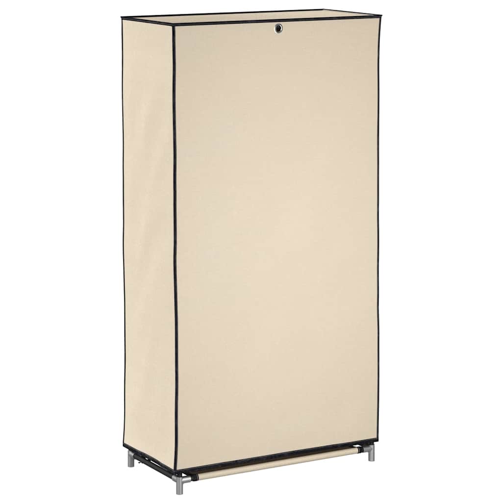Shoe Cabinet with Cover Cream White 58 x 28 x 106 cm Fabric