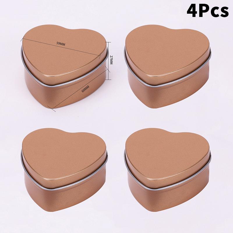 Heart-Shaped Gift Boxes, Tin Heart-Shaped Empty Jars With Lids, Mini Jewelry Boxes/Spice Boxes