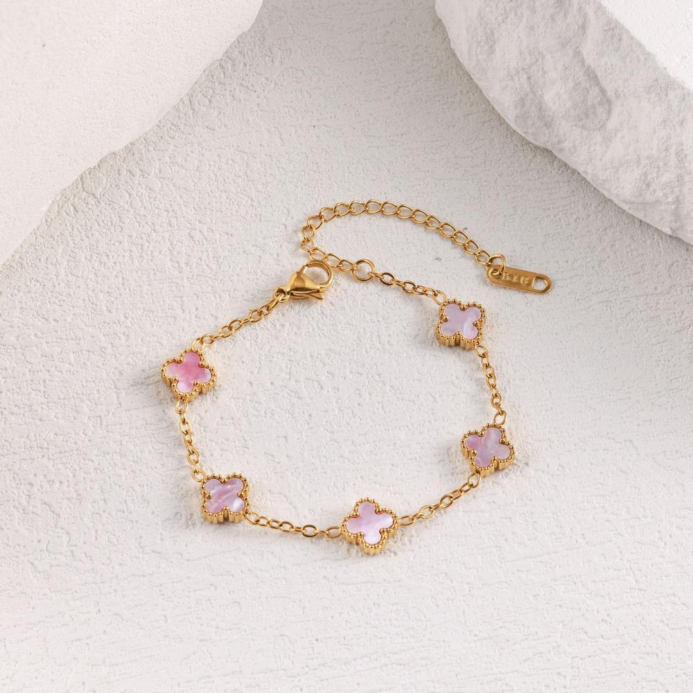 Bracciale Mini Quadrifoglio Madreperla 9mm Lussuoso e di Alta Gamma per Donna Resistente al Colore