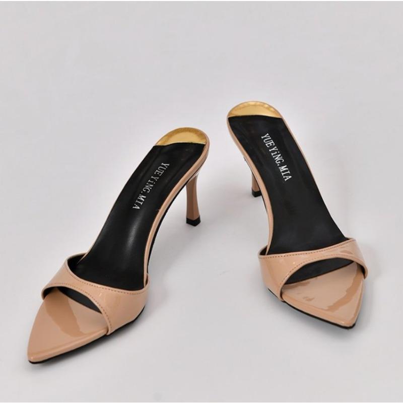 Pointed Stiletto Heels Women Slippers Pumps Summer Designer  Elegant Sexy Office High Heels Flip Flops Luxury Woman Clappers