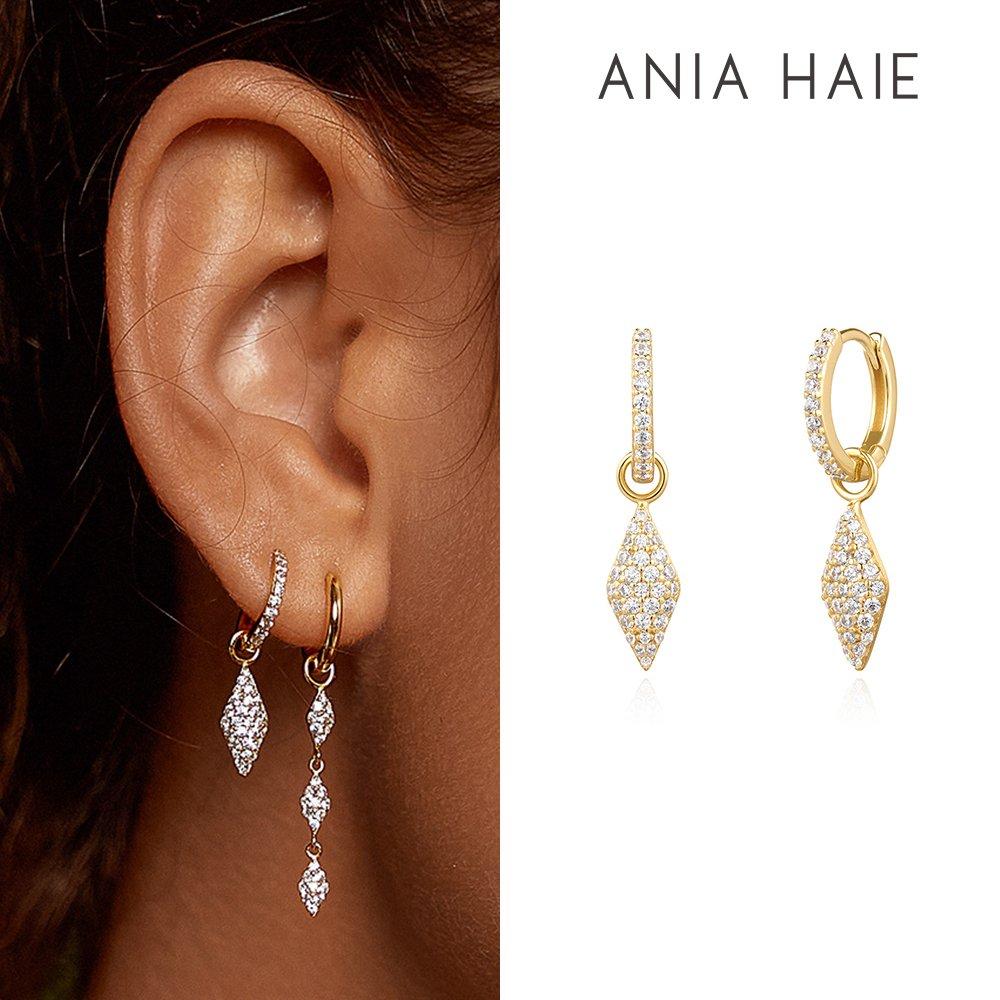 Gold Pave Sparkle 925 Silver Ring Earrings E061-13G