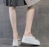 Fashion 7.5cm New Microfiber Leather Platform Wedge Slippers Sandle Sneaker Women Shoes Heels Summer Designer Female Fashion Boots