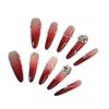 Zhuoshimei Handmade Luxe Autumn/Winter Light Luxury Nail Patches - Gentle Whitening Medium-Length Nails