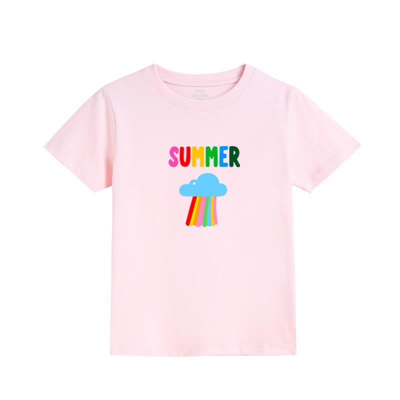 Girls' Summer Fashion Print Short-Sleeve T-Shirt - Casual Baby and Kids' Top