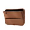 Car Console Side Seat Gap Filler Brown PU Leather Front Seat Organizer Universal