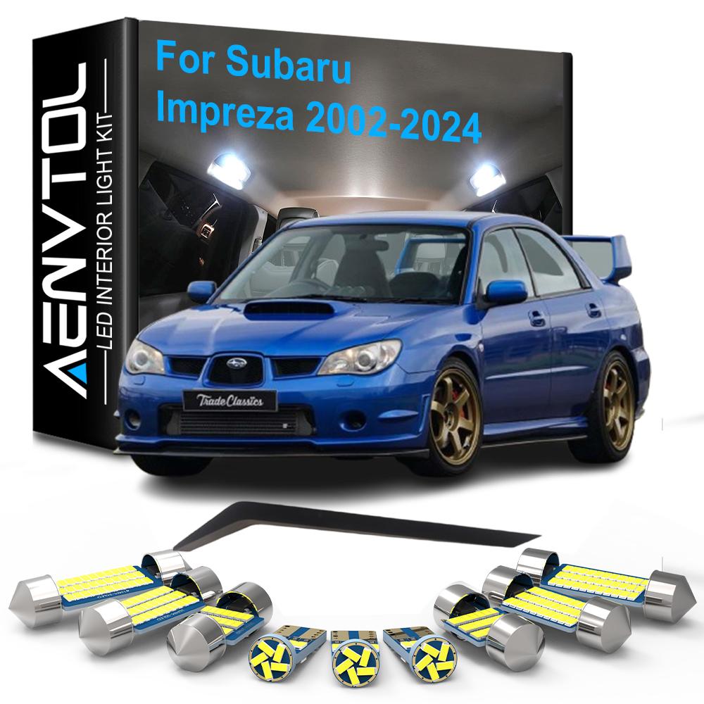 8pcs Car LED Interior Lights Canbus For Subaru Impreza WRX STI Hybrid Hatchback 2002-2024 Dome Reading Trunk License Plate Lamps Dome Lights 6