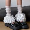 Women Lace Leg Warmers Cute Bows Layered Ruffle Boot Cover Cuffs Lolita Gothic  Aesthetic Clothing Accessories