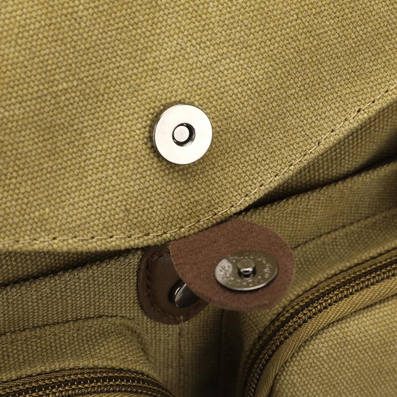 Commuter Handbag Multi-Pocket Men's Bag Large Capacity Crossbody Briefcase Solid Color Canvas Shoulder Bag
