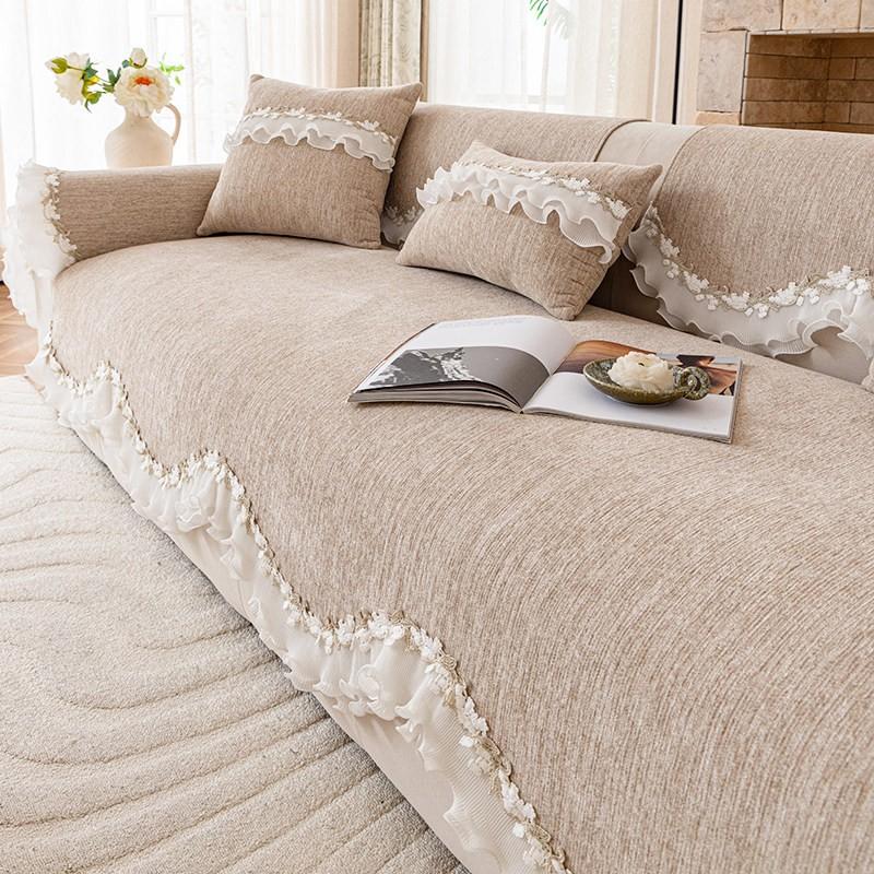 Chenille Sofa Cushion Cover Non-slip All Season Leather 2026