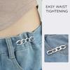 3Pcs Waist Button Adjustable 4-in-1 No-Sew Waist Buckle Alloy Waist Tightener for Jeans Skirts Sleeves Fits Most Waistbands