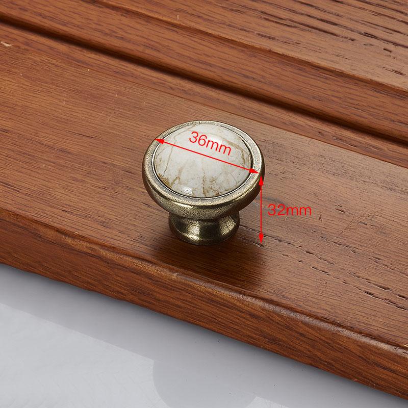 KAK Marble Lines Ceramic Cabinet Handles Zinc Alloy Drawer Knobs Wardrobe Door Handles Antique Bronze European Furniture Handle