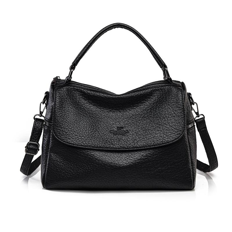 Vintage Soft Leather Handbag For Women Small Capacity Multi-Pocket Tote Bag 3-Way Convertible Shoulder Crossbody Bag, Casual Daily Commuter Hobo Bag