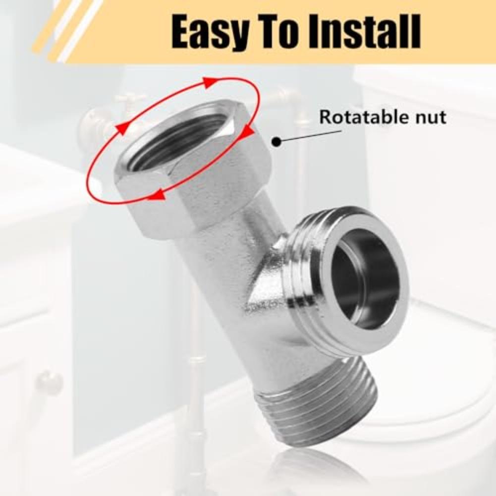 1pc Replacement 3-way Valve T-piece Water Connection For Bathroom Toilet Kitchen Household Water Pipes