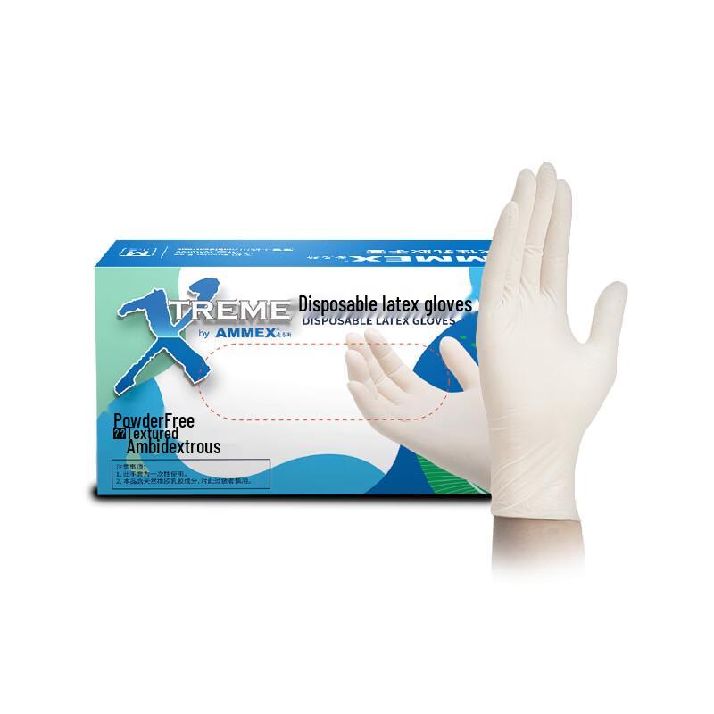 Ammex Disposable Latex Gloves S/M/L/XL