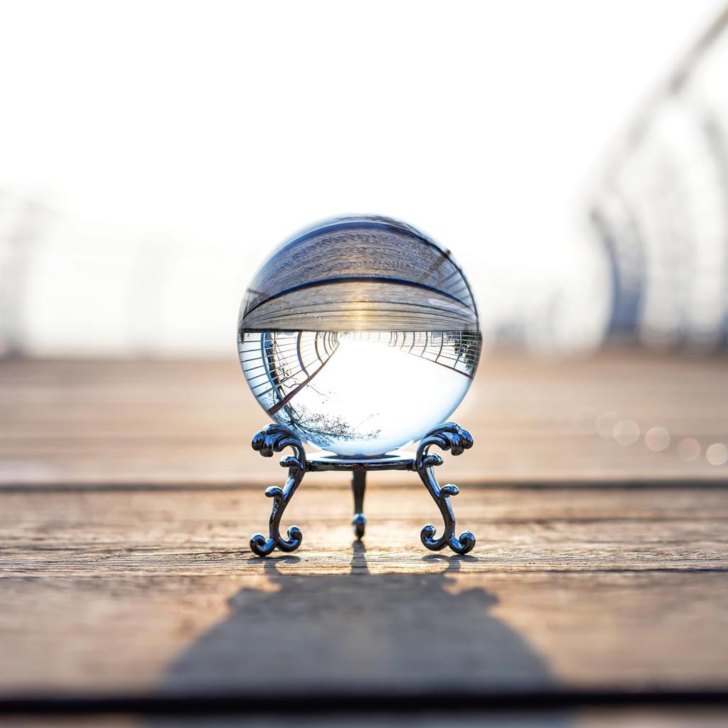 60mm Clear Crystal Ball with Stand Handcrafted Photography Prop for Magical Shots Elegant Home & Party Decor Gift for Women
