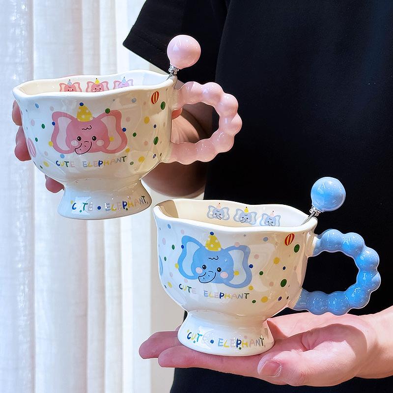 High Looking Puppy Rabbit Mug Couple Ceramic Drink Water Cup To Give Girls Birthday Gift Office Coffee Cup