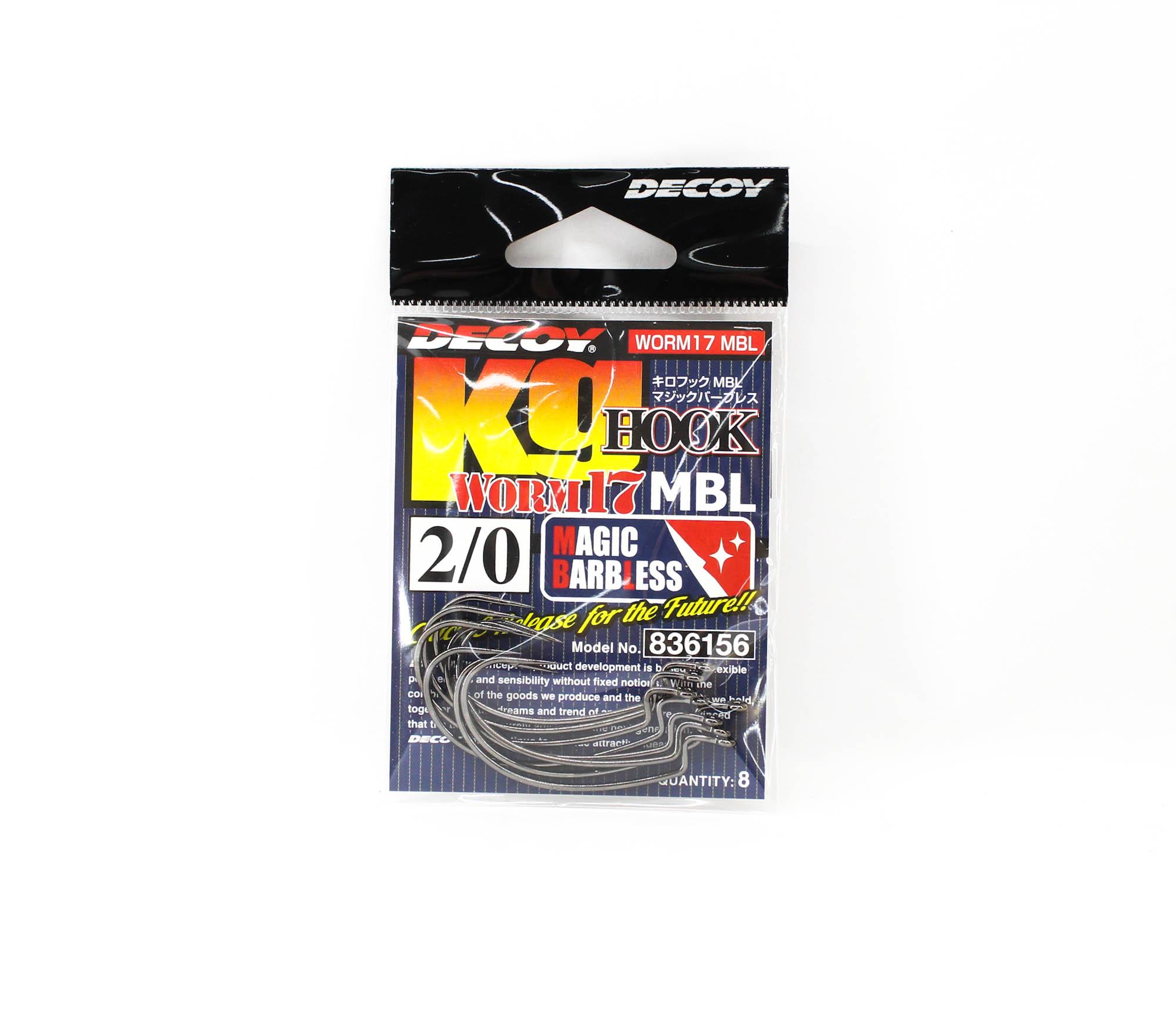 

Decoy Worm 17KG Magic Barbless Offset Worm Hooks Size 2/0 (6156)