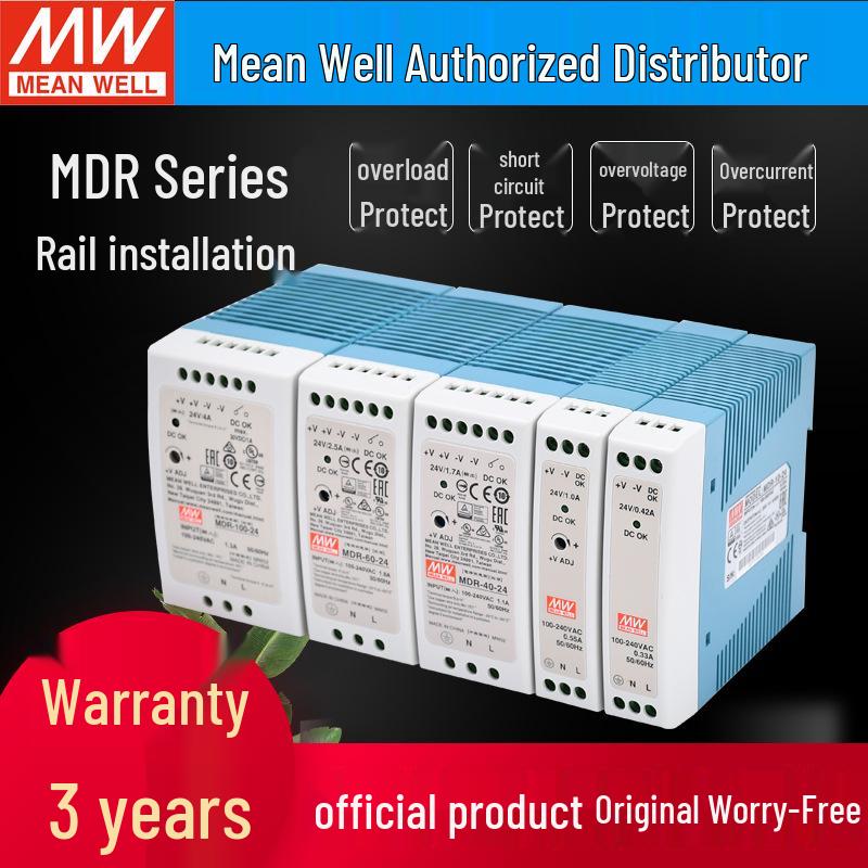 

MDR Series 24V Rail-mounted Switching Power Supply, 1.7A DC Stabilized for Industrial Use MDR-10-24