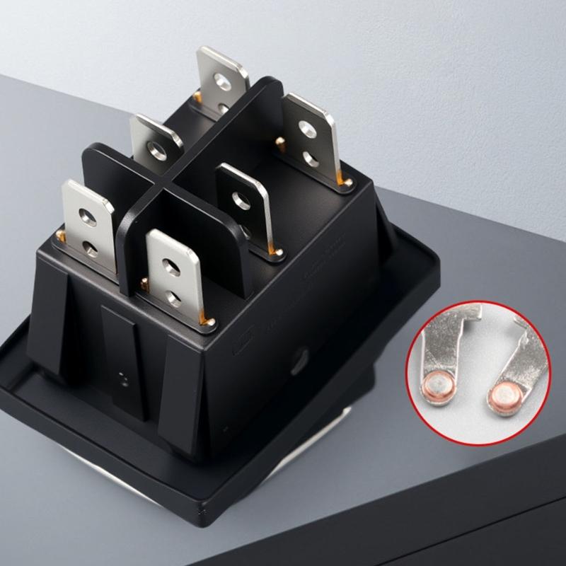 16A/220V LED Lighted Rocker Switches Marine Boats Rocker Switches With Light 6 Pin Toggle Switches Easy To Use