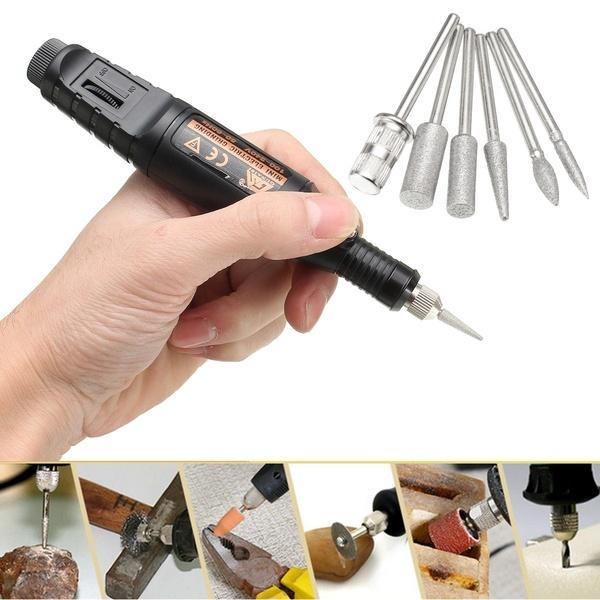 DIY Electric Nail Grinder Engraver Pen Nail Grinding Milling Mini Engraving Pen Rotary Drill Tool