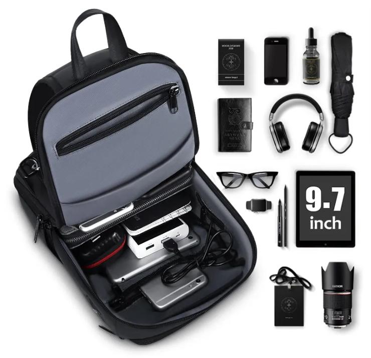 Outwalk Neue lichtreflektierende Herrenmode-Umhängetasche, multifunktionale Brusttasche für Outdoor-Reisen