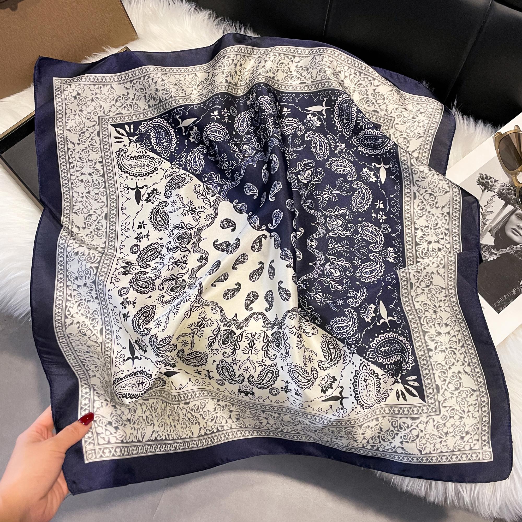 

Новый роскошный принт 70*70 см шелковый квадратный шарф женский мягкий атласный ободок для волос шейный платок галстук женский ободок фуляр сумка лента подарок