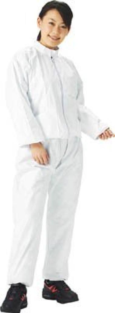 TRUSCO Tyvek Vertical Workwear, Collar, Two-Piece, Small, DPM-502-S